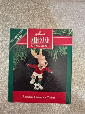 Hallmark Keepsake Ornament - Reindeer Champs Comet (red, green, white)